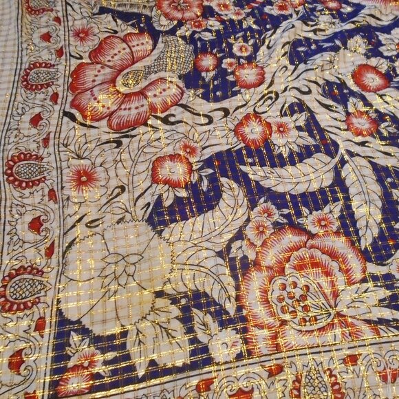 Fringed Shawl with Lots of Metallic Gold NWOT - Hippie Boho Bohemian Scarf - Picture 3 of 10